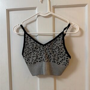 LOFT Women’s Gray and Black Leopard Print Bralette